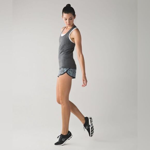 Lululemon Run: Speed Short *Block-It Pocket Ace Spot Tranquil Blue Black size 4 - Picture 1 of 13
